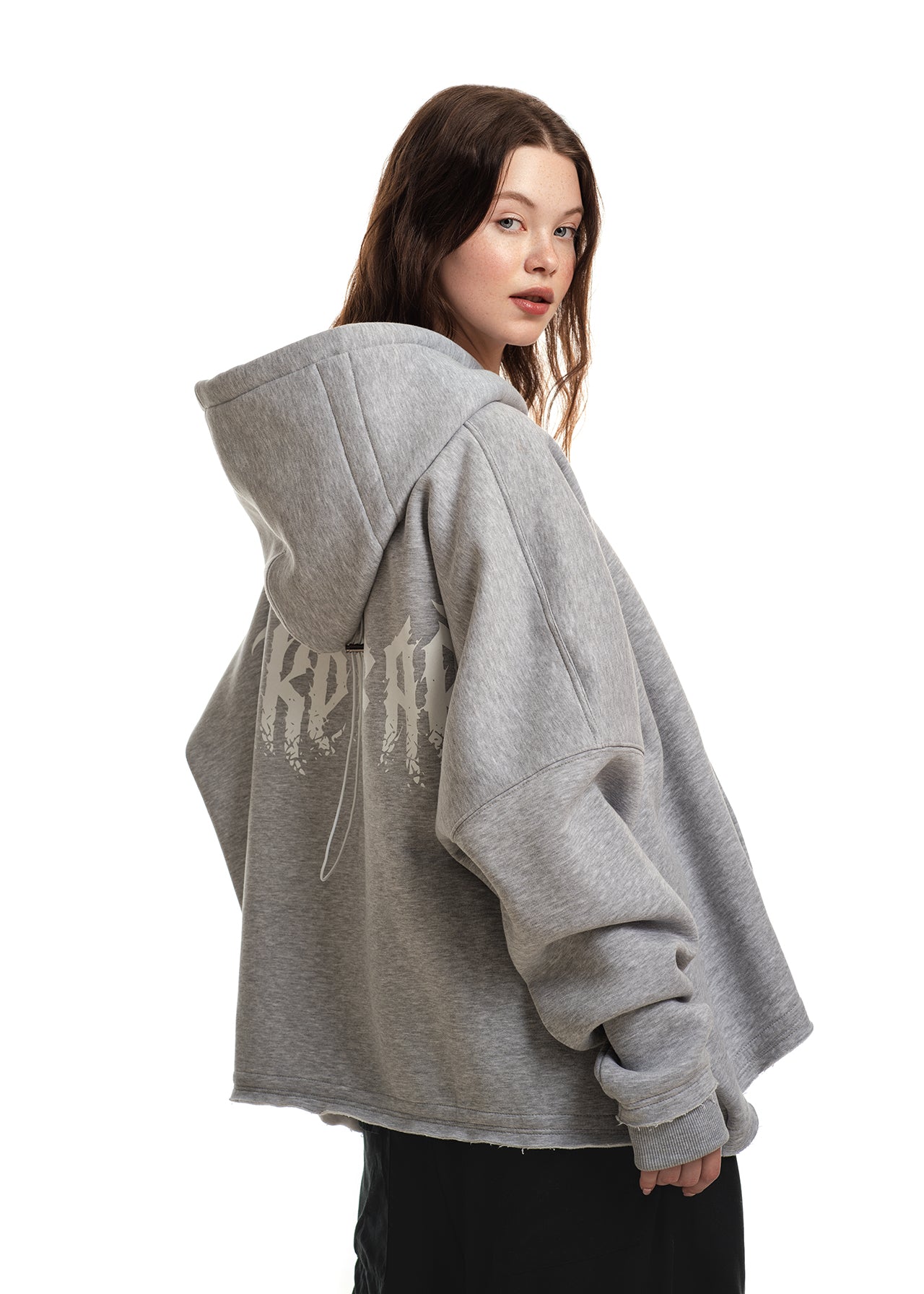 SAKE OF ART Distressed Hoodie – Gray Edition