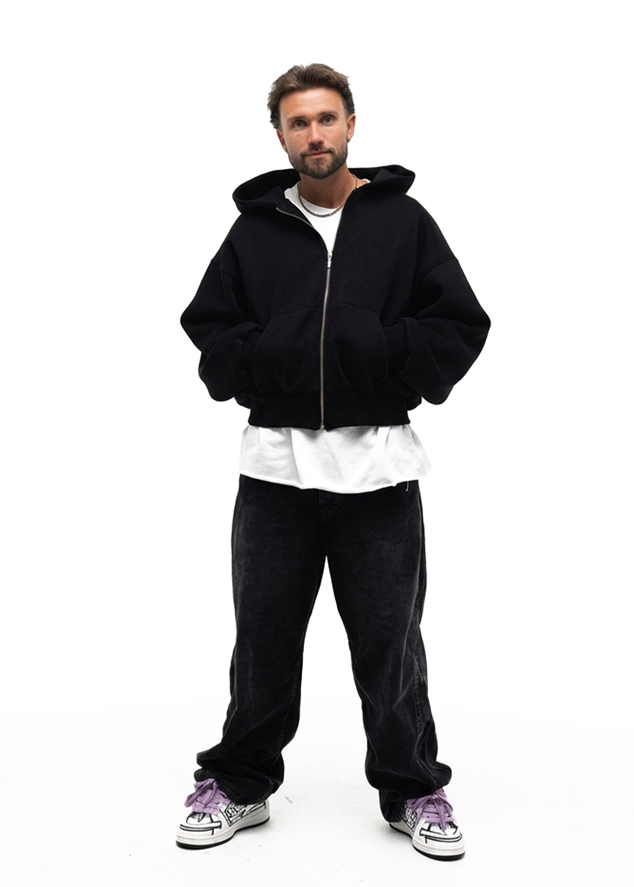 The One Zip Hoodie — Black