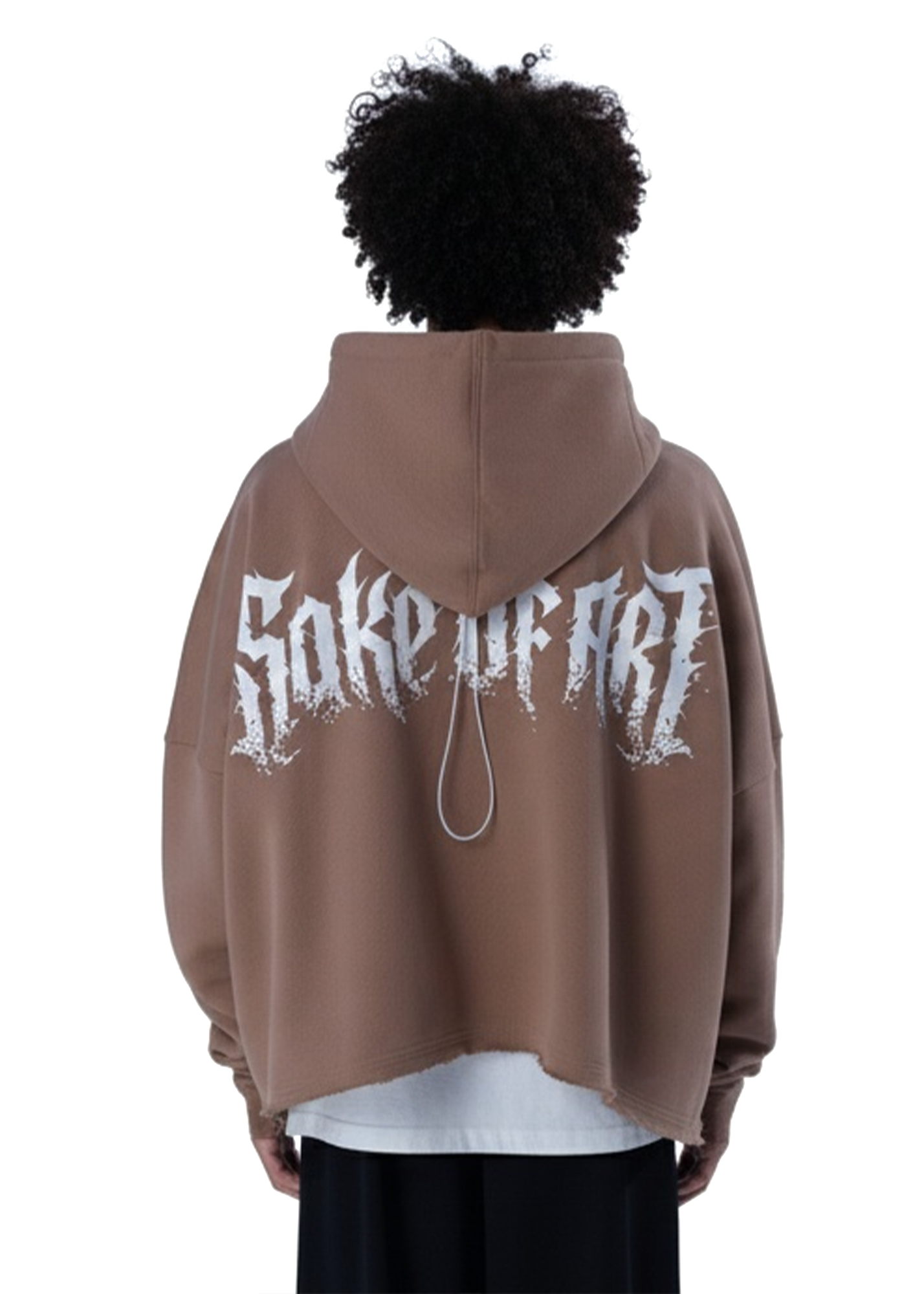 SAKE OF ART Distressed Hoodie — Rust Brown Edition
