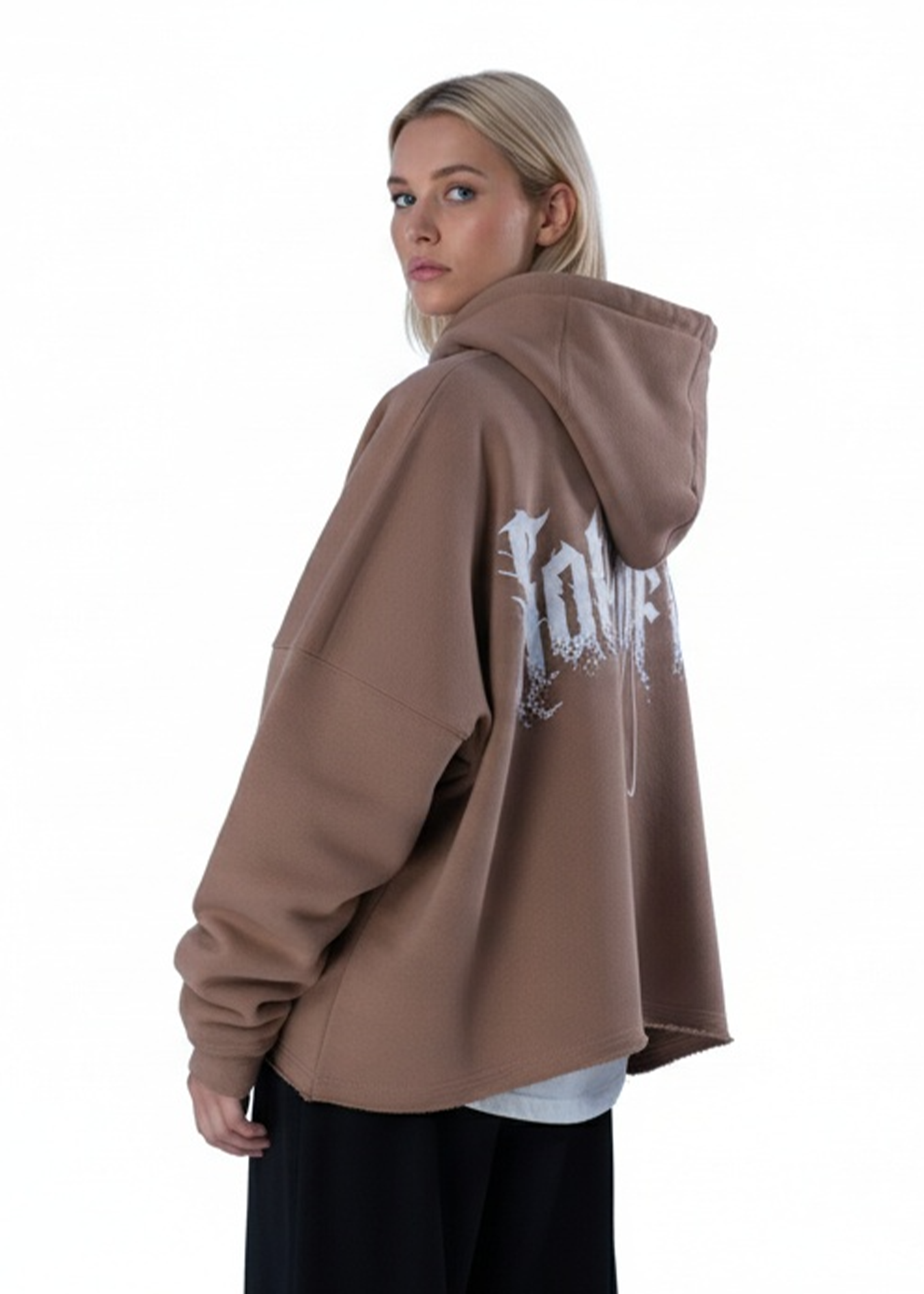 SAKE OF ART Distressed Hoodie — Rust Brown Edition